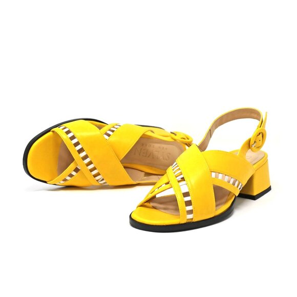 Sylven New York Simone Sandal - Yellow + White (US 11.5) - Picture 1 of 6